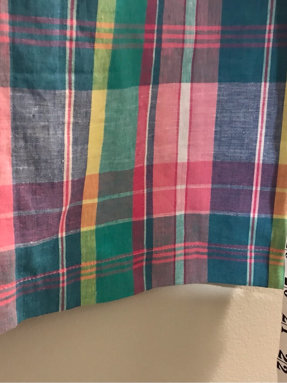 Talbots Multicolor Plaid Trim Skirt with Blue Stripe Lining - Picture 5 of 6
